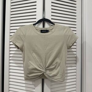 Mink Pink Twist Front Cropped Top